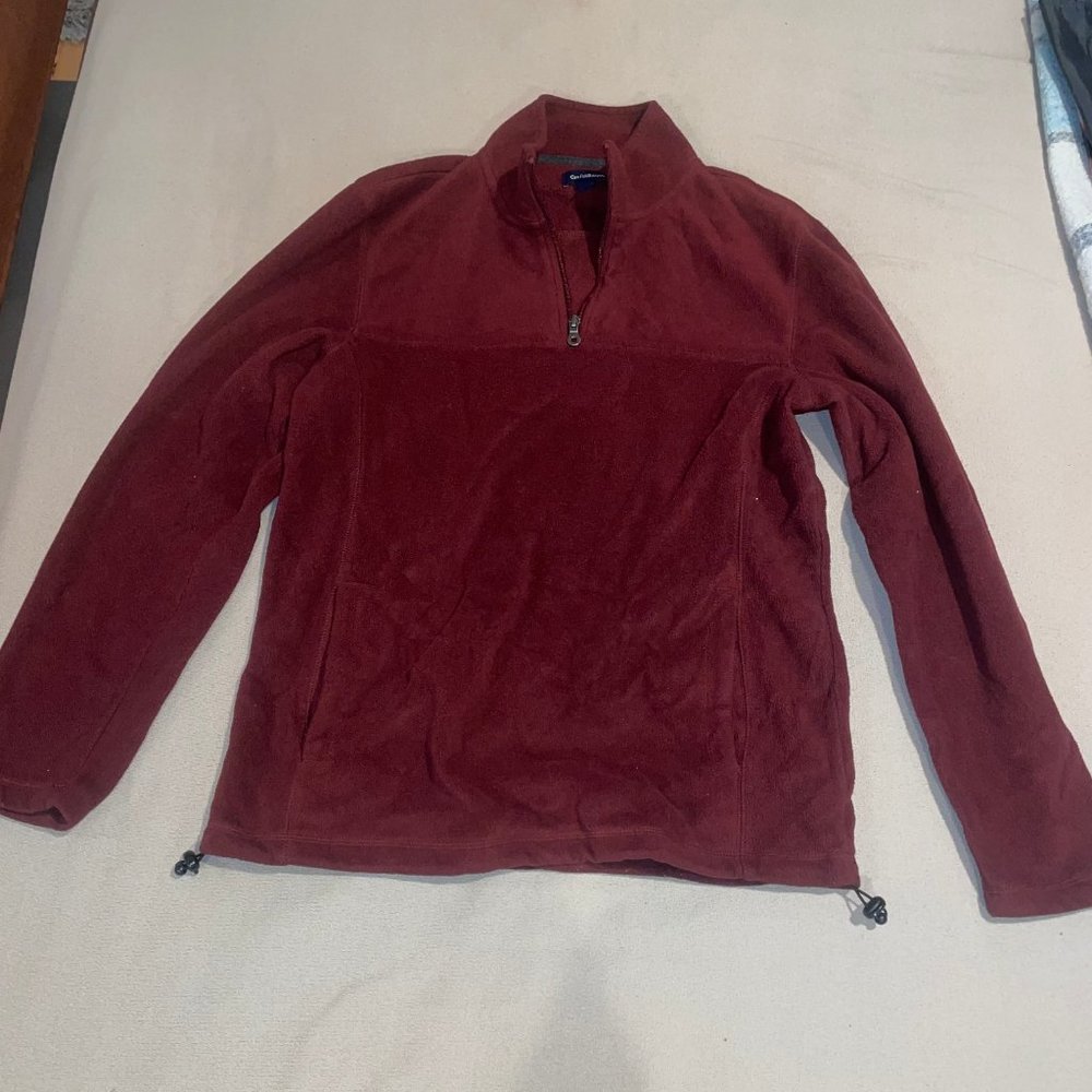 Croft & Barrow Men's Fleece Quarter-Zip Sweater Maroon Sweatshirt Size Small